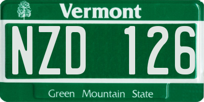 VT license plate NZD126