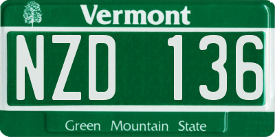 VT license plate NZD136