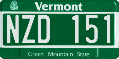 VT license plate NZD151