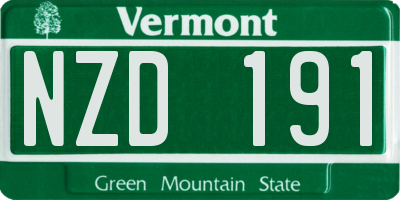 VT license plate NZD191