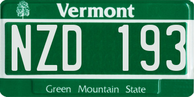 VT license plate NZD193