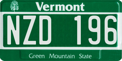 VT license plate NZD196