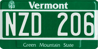 VT license plate NZD206