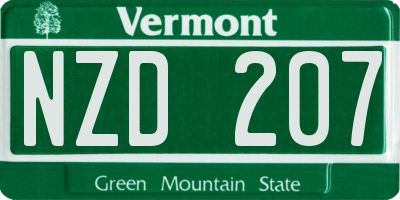 VT license plate NZD207