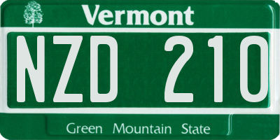VT license plate NZD210