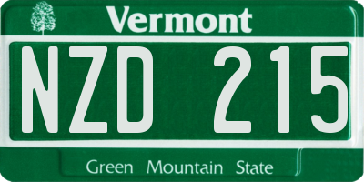 VT license plate NZD215