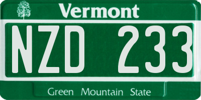 VT license plate NZD233