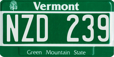 VT license plate NZD239