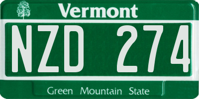 VT license plate NZD274