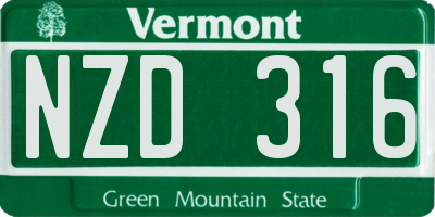 VT license plate NZD316