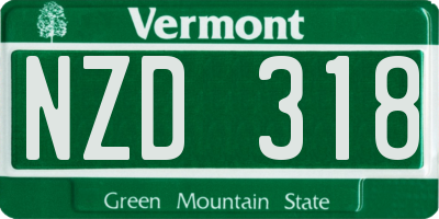 VT license plate NZD318