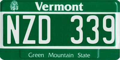 VT license plate NZD339