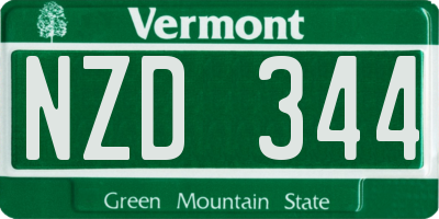 VT license plate NZD344