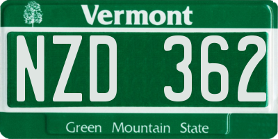 VT license plate NZD362