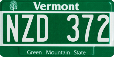 VT license plate NZD372