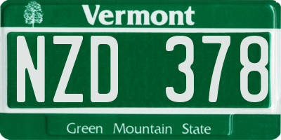 VT license plate NZD378