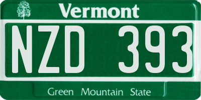 VT license plate NZD393