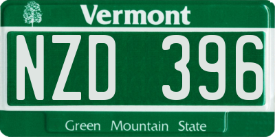 VT license plate NZD396