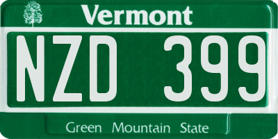 VT license plate NZD399