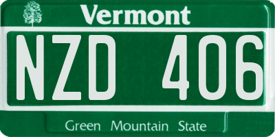 VT license plate NZD406
