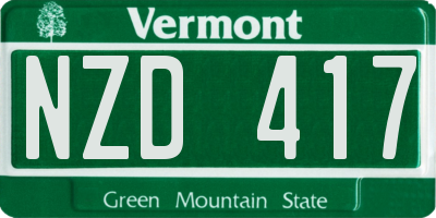 VT license plate NZD417