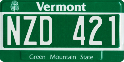 VT license plate NZD421