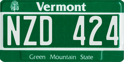 VT license plate NZD424