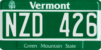 VT license plate NZD426