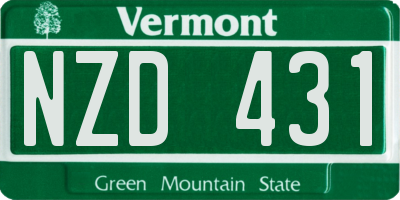 VT license plate NZD431