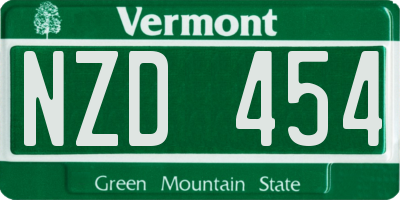 VT license plate NZD454