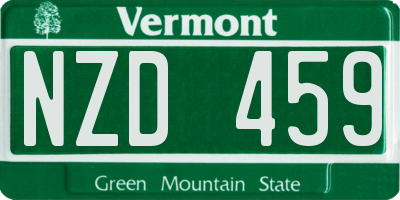 VT license plate NZD459