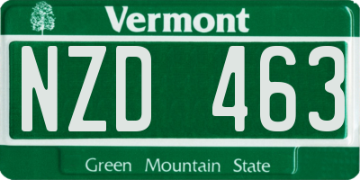 VT license plate NZD463