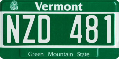 VT license plate NZD481