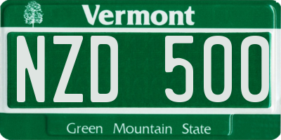 VT license plate NZD500