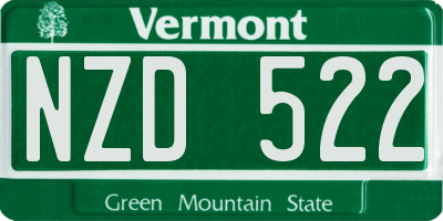 VT license plate NZD522