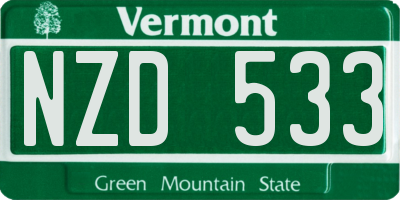 VT license plate NZD533