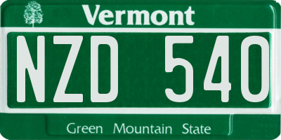 VT license plate NZD540