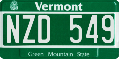 VT license plate NZD549