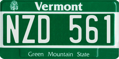 VT license plate NZD561