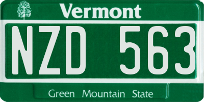 VT license plate NZD563