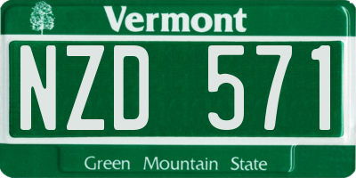VT license plate NZD571
