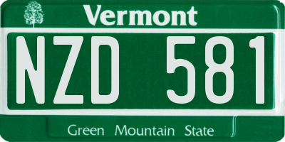 VT license plate NZD581