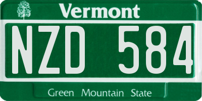 VT license plate NZD584