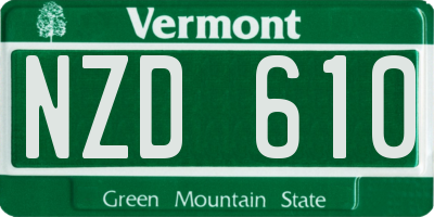 VT license plate NZD610