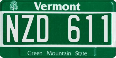 VT license plate NZD611