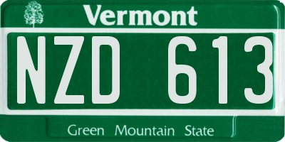VT license plate NZD613