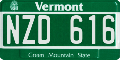 VT license plate NZD616