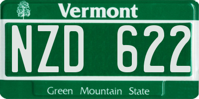 VT license plate NZD622