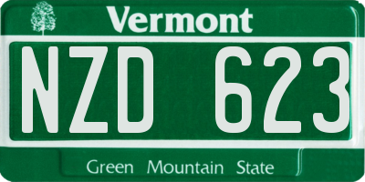 VT license plate NZD623