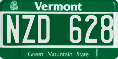 VT license plate NZD628